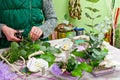 Florist making flowers decoration