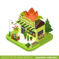 Florist shop flower shape building realty real est Royalty Free Stock Photo