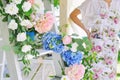 Florist woman at work