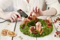 How to make advent table wreath, step by step