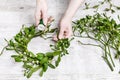 Florist at work: how to make mistletoe door wreath tutorial
