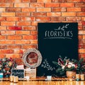 Florist workshop creative handmade gift brick wall