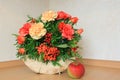 Floristic composition with autumn flowers and berries