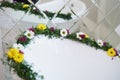 Floristic. Dioritovaya bath flower garland.Beauty and luxury