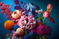 floristry flowers background, ai generation