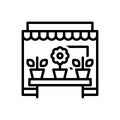 Black line icon for Florists, flower and pot