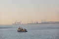 Sea view and generic view from ambarli sea port in istanbul with boats