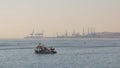 Sea view and generic view from ambarli sea port in istanbul with boats