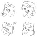 Floss icons set vector outine Royalty Free Stock Photo