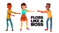 Floss Like Boss Vector Web Banner Template