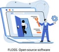 FLOSS open source software. Free product anyone can freely redistribute modify and completely remake Royalty Free Stock Photo