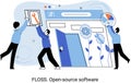 FLOSS open source software. Free product anyone can freely redistribute modify and completely remake Royalty Free Stock Photo