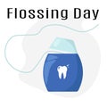 Flossing Day, Idea for a poster, banner, flyer or postcard on a medical theme
