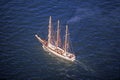 The Flotilla tall ship sailing down the Hudson River during the 100 year celebration for the Statue of Liberty, July 4, 1986 Royalty Free Stock Photo