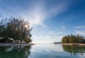 Floting in a paddling boat Royalty Free Stock Photo