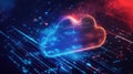 floting schematic style icon of a floating cloud storage Royalty Free Stock Photo