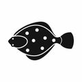 Flounder fish icon, simple style Royalty Free Stock Photo
