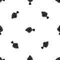 Flounder fish pattern seamless black
