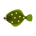 Flounder icon, flat style