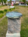 A flounder monument in a square in Niechorze on the Baltic Sea in Poland Royalty Free Stock Photo