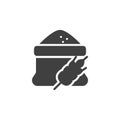 Flour bag and spike of wheat vector icon Royalty Free Stock Photo