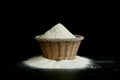 Flour in a bascet Royalty Free Stock Photo