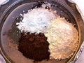 Flour Cocoa and Icing Sugar in a Sift