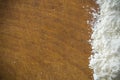 Flour on dirty worn desk and space for your text