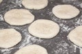 Flour dough bhaturas on table Royalty Free Stock Photo