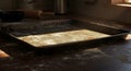 Flour-Dusted Baking Sheet in Warm Sunlight, Kitchen Still Life Royalty Free Stock Photo