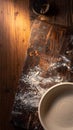 Flour-Dusted Wooden Table After Baking Royalty Free Stock Photo