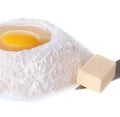Flour, egg and butter Royalty Free Stock Photo