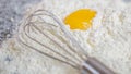 Flour, Egg Yolk and Egg Beater IV Royalty Free Stock Photo