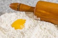 Flour, Egg Yolk and Rolling Pin IV Royalty Free Stock Photo