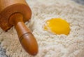 Flour, Egg Yolk and Rolling Pin V Royalty Free Stock Photo