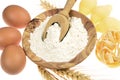 Flour and eggs ingredients