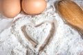 Flour, eggs and Love Royalty Free Stock Photo