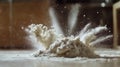 Flour Explosion on Kitchen Surface Royalty Free Stock Photo