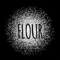 Flour in the form of white powder vector illustration