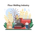 Flour melling industry. Modern grain processing industrial factory