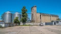 Flour mill grain elevators and railroad tracks - Poti, Georgia