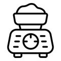 Flour scales icon outline vector. Sack grain