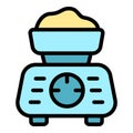 Flour scales icon vector flat