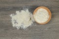 Flour scattered on the table