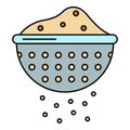 Flour sieve icon color outline vector