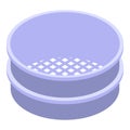 Flour sieve icon, isometric style