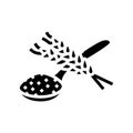 flour spoon wheat glyph icon vector illustration Royalty Free Stock Photo