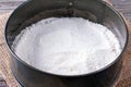 Flour and sugar in a baking dish Royalty Free Stock Photo