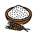 flour wheat plate ears color icon vector illustration Royalty Free Stock Photo