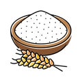 flour wheat plate ears color icon vector illustration Royalty Free Stock Photo